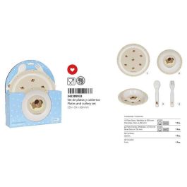 Safta Set de Platos y Cubiertos Preescolar Puppy para Niños a Partir de 3 Años, Beige, 22.5x26x5.5cm