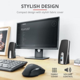 Trust Altavoces Mila 2.0 5W RMS 10W Max Autoalimentado USB Conexión Frontal Negro