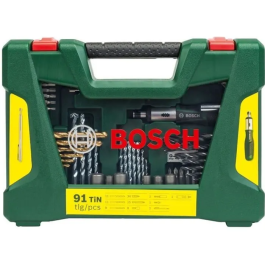 Bosch V-Line 91 Piezas Juego de Accesorios para Taladrar y Atornillar con Brocas de Metal, Madera y Material, Puntas y Vasos Precio: 52.95000051. SKU: B169GPXKKA