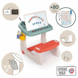 Smoby SMOB420107 Escritorio Escolar Pequeño Verde con 80 Accesorios Incluidos para Niños +3 Años
