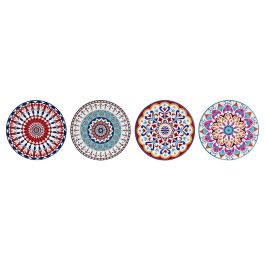 Posavasos DKD Home Decor Mandala 4 Unidades (10,8 x 10,8 x 0,7 cm)