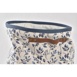 DKD Home Decor Cesta de Ropa Estilo Shabby Colección Indigo, de Poliéster, Colores Azul y Blanco, Ideal para Lavandería, Medidas 30x30x40 cm DKD Home Decor Cesta de Ropa Estilo Shabby Colección Indigo, de Poliéster, Colores Azul y Blanco, Ideal para Lavandería, Medidas 30x30x40 cm