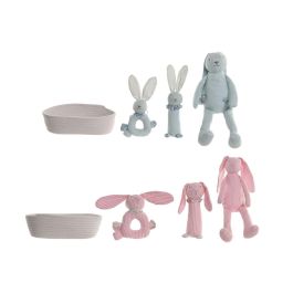 DKD Home Decor Peluche Baby de Poliéster y Algodón Rosa y Azul, 40x14x8 cm, Set de 4, Surtido (2 unidades)