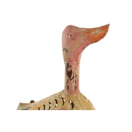 DKD Home Decor Figura Decorativa Pato Shabby Crema Amarillo de Metal 25x50x26 cm (Pack 2 Unidades)