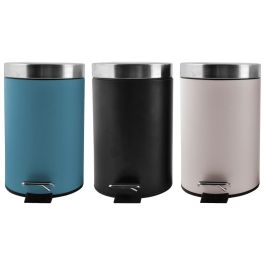 Day Cubo 3 L Surtido Day, Colores Surtidos: Azul Tapiz, Gris Claro, Negro, con Cubo Interno Extraíble y Pedal de Acero Inoxidable