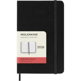 Moleskine DHB12DC2Y26 Agenda Diaria 2026, 12 Meses, Tapa Dura Negra, 9x14 cm (A6), Cierre Goma Elástica