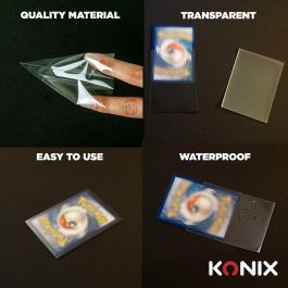 Konix AAAPQ89576 Fundas Perfect Sleeves para cartas, 100 bolsillos transparentes, compatible con Magic The Gathering, Pokémon