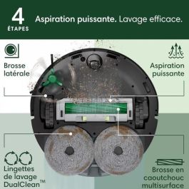 iRobot IRO1743805957864 Aspiradora robot Roomba Plus 405 Negra, Compatible IoT, Limpieza programable