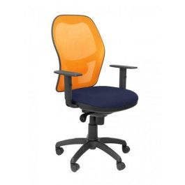 Silla Piqueras Y Crespo Jorquera Brazos Regulables Mecanismo Sincro Con Regulador De Tension Respaldo De Malla Naranja Y Asiento Tapizado Bali Azul Marino Precio: 319.50000027. SKU: S5702819