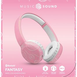 Cellularline Auriculares Inalámbricos Music Sound Fantasy, Diadema Supraaural, Bluetooth 5.3, Rosa, 22h Autonomía