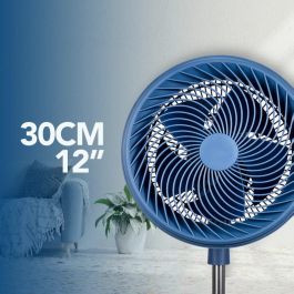 Daewoo Ventilador de Mesa 30 cm (12") High Speed 90W, Base Redonda, Azul