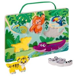 Ravensburger -PLAY+ - Puzzle sensorial y magnético de madera En la jungla - A partir de 1 año - Versión francesa - 34017 Ravensburger -PLAY+ - Puzzle sensorial y magnético de madera En la jungla - A partir de 1 año - Versión francesa - 34017