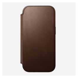 Nomad Modern Leather Folio para Apple iPhone 17 Pro - Funda con Cierre Magnético, 3 Bolsillos, Compatible con MagSafe y Carga Inalámbrica, Color Marrón