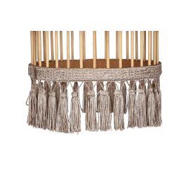 DKD Home Decor Lámpara Techo Urban Marron Beige Ratan Poliester Flecos 45 x 46 x 45 cm