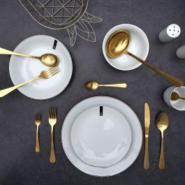 Home Deco Factory Plato Lounge Ribete Dorado 27 cm