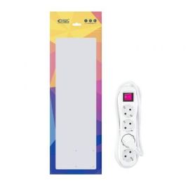 Nanocable 10.37.0004 Regleta con Interruptor, 4 Tomas de Corriente, Cable 1.4m, Protección Infantil, Toma de Tierra, 3680W, Blanca