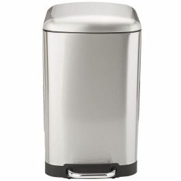 Kitchen Move Cubo de basura con pedal rectangular para cocina 30L Acero inoxidable cepillado Greenwich