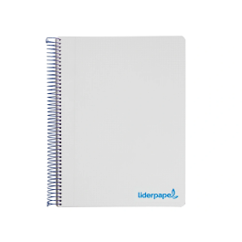Liderpapel Cuaderno Espiral A4 Micro Wonder Tapa Plástico 120 Hojas 90gr Cuadro 5mm 5 Bandas 4 Taladros Color Gris