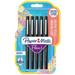 Paper Mate Flair Original - Rotulador de Fieltro con Punta Media, 1 mm, Negro, Paquete de 5 Precio: 22.49999961. SKU: B138T7V2ES