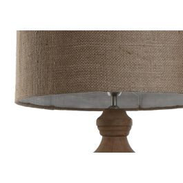 DKD Home Decor Lámpara Sobremesa Colección 1c24, Madera y Yute Tallada, 47 x 86 x 47 cm