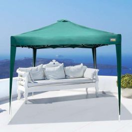 Cenador plegable verde con chimenea max-air 300x300x250 cm