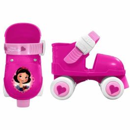 Stamp Patines de Ruedas Princesas Disney para Niñas, Set con Coderas y Rodilleras, Ajustables Talla 23-27 con Correas Seguras.