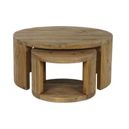 Juego de 2 mesas Home ESPRIT Madera 99 x 99 x 48 cm Juego de 2 mesas Home ESPRIT Madera 99 x 99 x 48 cm