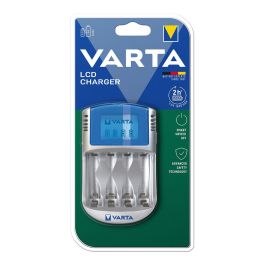 Varta Cargador de Pilas LCD sin Pilas Incluidas, 220V, 12V y USB, Compatible con AAA/AA
