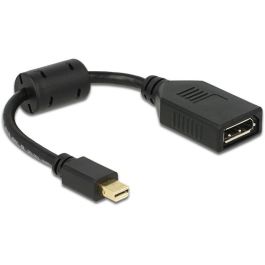 Delock Adaptador Mini DisplayPort Macho a DisplayPort Hembra Negro para Mac y Monitores