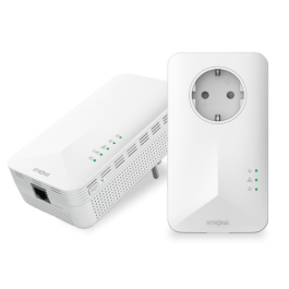 Strong POWERL1000DUOWIFIEUV2 Adaptador de Red PowerLine 1000 Mbit/s con WiFi y Ethernet, Blanco, 2 unidades