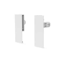 Herrajes Alk Juego de Fijación Frontal Qube H90 para Paneles de Vidrio, Acabado Color Blanco, Altura H90
