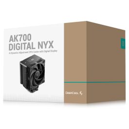 DeepCool AK700 Digital NYX Refrigerador de CPU, Ventilador 120mm Negro, Soportes LGA1700/AM5, Pantalla LCD Integrada, 77.23 CFM, PWM