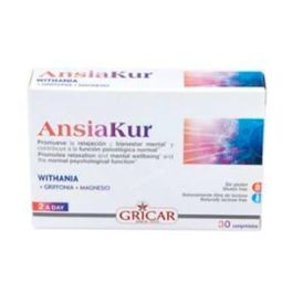GRICAR Ansiakur 30 Comprimidos - Complemento con Extractos Vegetales, L-Triptófano y Magnesio para la Relajación y el Bienestar Mental Precio: 13.4999997. SKU: B1E65VYWRN