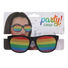 Gafas Rejilla Multicolor Arcoiris Orgullo - Complemento para Festivales y Celebraciones