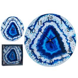 Reloj Pared Cristal Efecto Marmol Azul 30Cm Giftdecor (4 Unidades) Precio: 22.88999955. SKU: B1E5239XPH