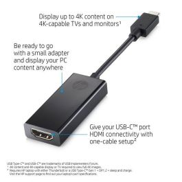 HP Pavilion Adaptador USB-C a HDMI 2.0 Video Audio Alta Definición 4K Ultra HD para Notebook Tablet Monitor TV Proyector