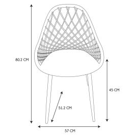 Home Deco Factory Silla Exterior Verde Málaga 57x51,2 cm h.80,2 cm