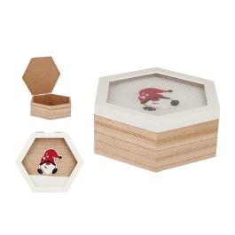 Krist+ Caja Grande de Madera MDF y Cristal Decorativa Gnomo Navideño con Gorro de Corazones y Nieve 20x7.5x20 cm (6 Unidades) Precio: 31.89000012. SKU: B1CZ4VSGAH