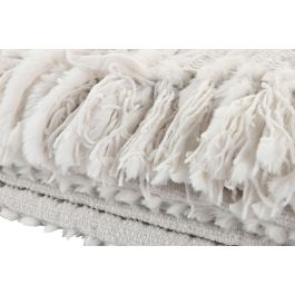 DKD Home Decor 2c25 Manta de Sofá de Punto Poliéster Chenilla Crudo 170x130 cm, 360 gsm (Paquete de 2)