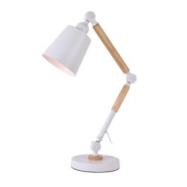 Edm Flexo Vintage Sobremesa Madera/Metal 60W Ø17x53cm Blanco Precio: 49.50000011. SKU: S7902692