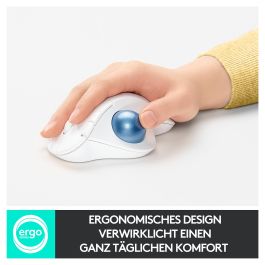 Logitech M575 ERGO Trackball Inalámbrico Bluetooth Ergonómico Blanco