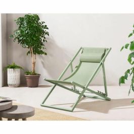 Tumbona PAROS - Estructura de acero - L 63 x P 104 x A 85 cm Verde caqui