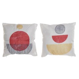 DKD Home Decor Cojín Scandi 45x45x10 cm de Poliéster Naranja y Amarillo con Lunares. Set de 4 Unidades con Cremallera, Lavado en Seco. Precio: 27.87114. SKU: B14NV75KLE