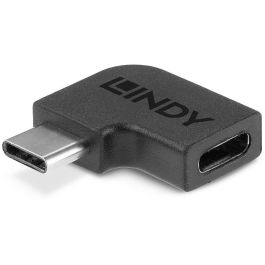LINDY Adaptador USB 3.2 Tipo C Ángulo 90° Macho a Hembra Negro 41894 20 Gbit/s