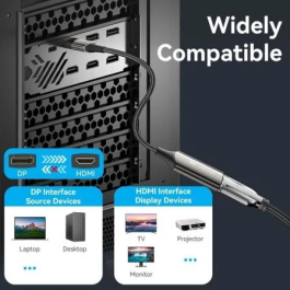 Vention HFNBC Cable Conversor DisplayPort Macho a HDMI Hembra 8K 60Hz 4K 120Hz 25cm Negro