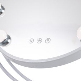 Espejo de Maquillaje LED para Baño/Tocador, Antivaho, Táctil, Luz Regulable 2700-6500K, 48x43cm Blanco SUN-KRS-430-W