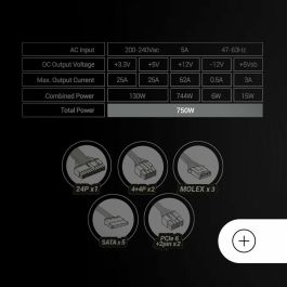 Mars Gaming Fuente de Alimentación 750W MPB750SIW Extreme Silence 80 PLUS Bronze Blanco