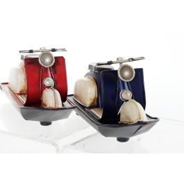 DKD Home Decor Vehículo Decoración Vintage Metal Surtido Rojo/Azul 7x10x19 cm (4 Unidades)