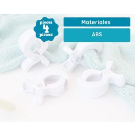 KioKids Pinzas Para Muselinas Blanco 4 Unidades