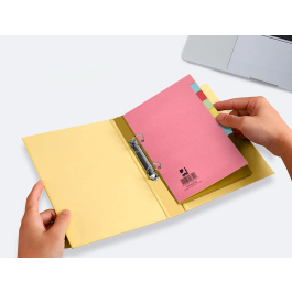 Q-connect Separador Cartulina DIN A5 Juego de 10 Separadores con Pestañas Colores Pastel Certificado Blue Angel y PEFC